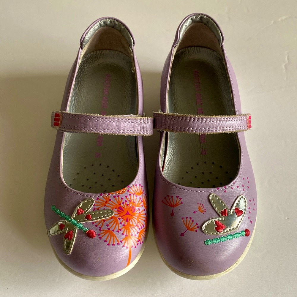 Agatha Ruiz De Prada Mary Jane Leather Shoes Purple Girls 10.5 -11
